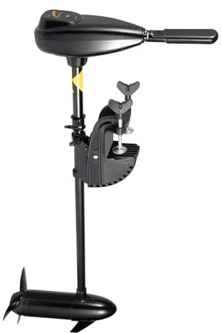 Electric Trolling Motor 55 lbs Thrust, 12V 626W Outboard Motor with 5 Forward & 3 Reverse Gears, Long Shaft Boat Motor with Battery Indicator & Height Adjustable for Inflatable Boats