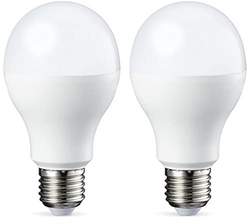 Amazon Basics E27 LED Lampe, 10.5W (ersetzt 75W), weiß, dimmbar, 2 Stück (1er Pack)