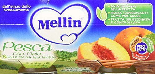 Mellin Omogeneizzato Pesca con Mela - 24 Vasetti da 100 g