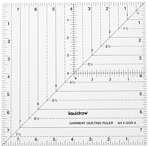 Liquidraw Square Quilting Ruler - 8 x 8 | Acrylic Quilting Square Template | Helpful Sewing Tool with Inch Markings | Helpful In Cutting Squares | Quilting & Sewing Must-Have