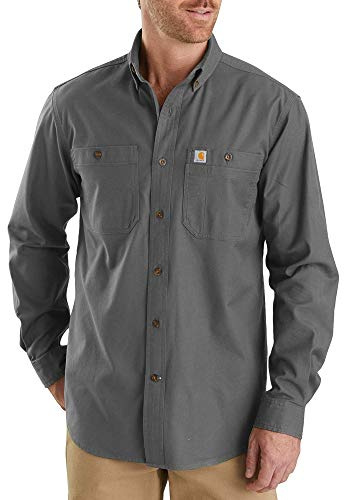 Carhartt Men's Windham Relaxed LS Shirt, Gravel, Large