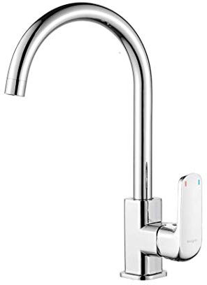 Ibergrif Roll - Mitigeur d'Evier de Cuisine avec Bec Rotatif à 360 Degrés, Chromé, Argent