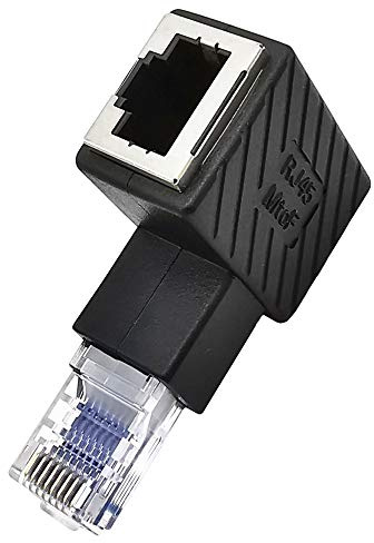 INNOV8 90 graders RJ45 hane till hona förlängning Cat5 Cat6 Lan nätverksanslutning Ethernet-adapter för datorer, bärbara datorer, routrar (uppvinkel)