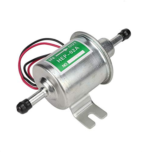 Pompa carburante, universale 24V Car Boat Pompa carburante elettrica Filtro in linea Sostituzione(Argento)