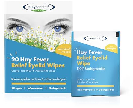 The Eye Doctor Les Lingettes Pour Paupières Soulagent Le Rhume Des Foins - 40 Lingettes À Usage Unique Pour Les Allergies Et Le Rhume Des Foins - Inflammation, Larmoiement Et Démangeaisons Des Yeux