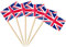 AhfuLife 100 Stück Union Jack Zahnstocher Flaggen, UK Deko Großbritannien Fahne Klein Mini Zahnstocher für 2025 Damen Fußball EM Eurovision WM VE-Day 80. Jahrestag Party Bar Deko
