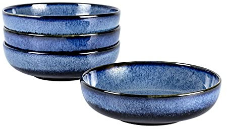 UNICASA Set Porzellan Müslischale 20cm, Suppenschalen 4er Ideal als Suppenschüsseln, Dessertschalen, Cornflakes Schüssel Tafelservice