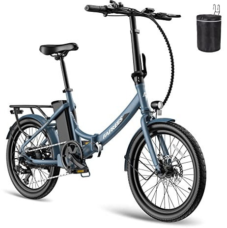 Fafrees F20 Lite, e-Bike klapprad 20 Zoll, Elektrofahrrad 36V 16.75Ah, City EBike Herren Damen 250W 25km/h, Reichweite bis zu 65-130 km E-Fahrrad Klappbares, Blau