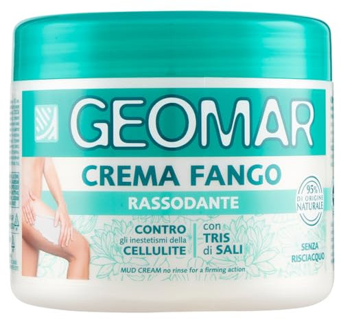 GEOMAR | Crema Fango Rassodante contro gli Inestetismi della Cellulite, 95% di Origine Naturale Con Tris Di Sali (Sale Marino, di Epsom e del Mar Morto), Senza Risciaquo, Made in Italy, 450 ml