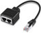 LAN Splitter, LAN Splitter Verteiler, RJ45 LAN verteiler 1 auf 2, 1 männlich zu 2 weiblich Adapter für Ethernet CAT 5/CAT 6 LAN Ethernet Kabel Extender Netzwerk Adapter Stecker, 1 Pack