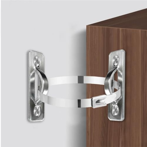 Correas para muebles, a prueba de bebés, kit de correas de anclaje de metal antivuelco para muebles, dispositivo de prevención de caídas de mascotas, anclajes de pared para muebles de seguridad