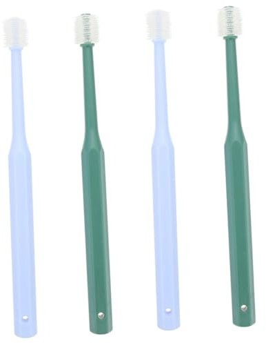 Supvox 4stücke Handheld Zahnbürste Mundreinigung Für Katzen Und Hunde Ergonomisches Design Rutschfester Griff Kleine Bürstenköpfe Für Zahnpflege