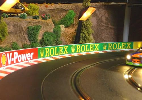 Slotcar LEITPLANKEN Bande 4cm x 200cm + Aufkleber-Design für Carrera DIGITAL