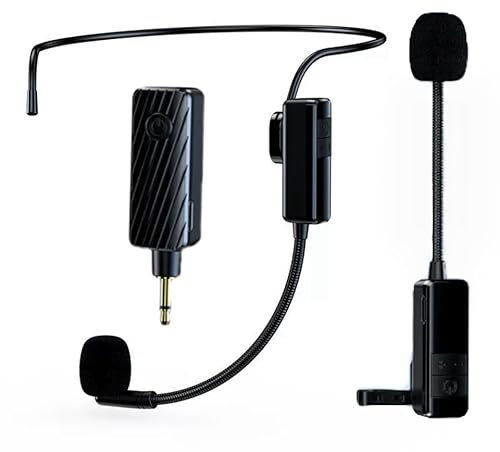 Head Microphone Wireless, Head Sets with Microphones, Bluetooth Headset Mic Ideal for Speakers PA System Voice Amplifier Wireless Microphone for Teacher, Tour Guides, Fitness Instructor