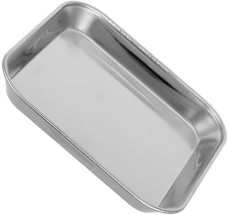 Cabilock plato llano de acero inoxidable Galleta cepillado bandeja para servir por ensalada plato cuadrado servir Bandejas para servir sartén de horno placas de acero inoxidable Silver