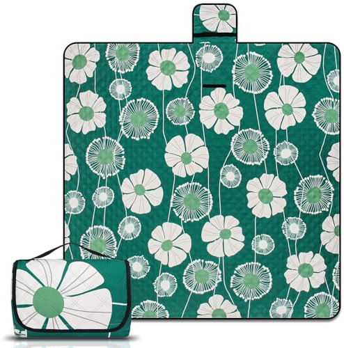 homchen Picknickdecke Wasserdicht, 200 x 200 cm große Picknickmatte, maschinenwaschbar, zusammenklappbar und tragbar für Strand, Park, Camping, Outdoor, Party
