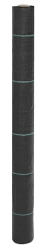vidaXL Membrana para malezas PP Negra 1x5 m, Tela contra Malas Hierbas, Tela de Control de malezas, Tela de malezas, Telas para Malas Hierbas