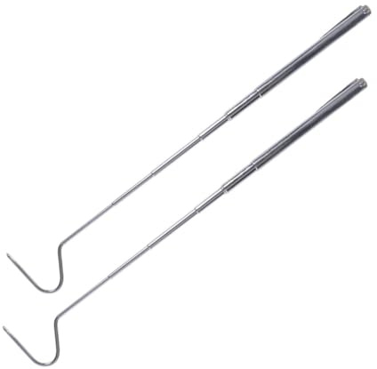 Levemolo 2 pièces Crochets Télescopiques Acier Inoxydable pour Capture de Serpents Poignée Ergonomique Antidérapante Outil pour Reptiles Lot pour Amateurs et Contrôle Animalier