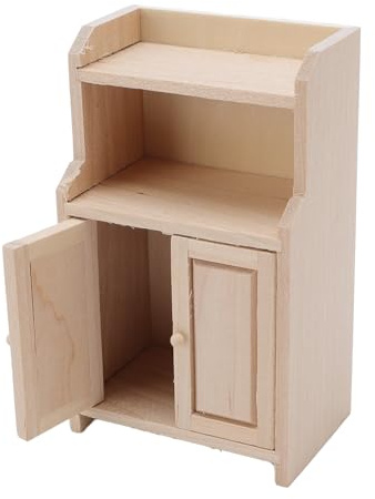 Jiawu Armoire Miniature 1:12 pour Maison de Poupée, Solution de Rangement Fonctionnelle pour Vêtements et Accessoires de Poupée