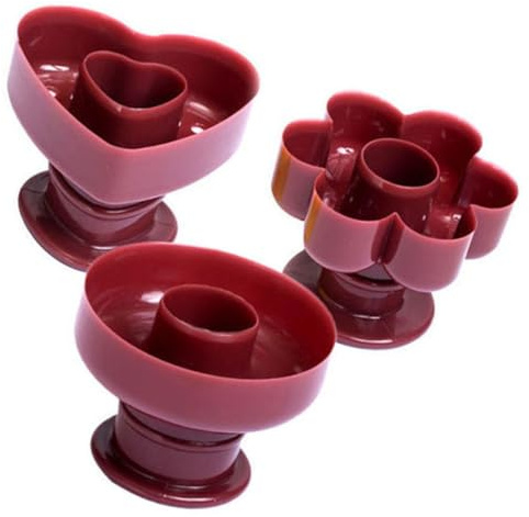 BESPORTBLE Stampi per Dolci 3 Pezzi in Pp Marrone Non Aderente per Ciambelle Rotonde, a Fiore a Cuore, per Amanti della Pasticceria e Riunioni Amici