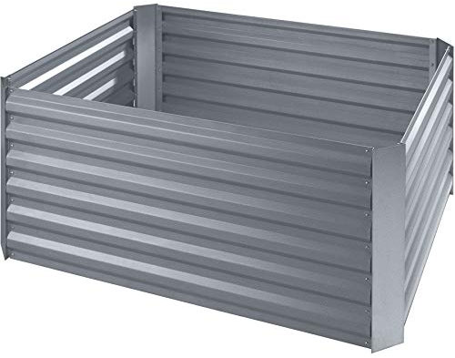 TecTake Lit de Jardin Carré Potager de Jardin surélevé, Bac à semis Jardiniere en Acier Massif résistant à la Rouille Aménagement Serre de Jardin Jardiniere Exterieur Grande Taille 120x90x57cm