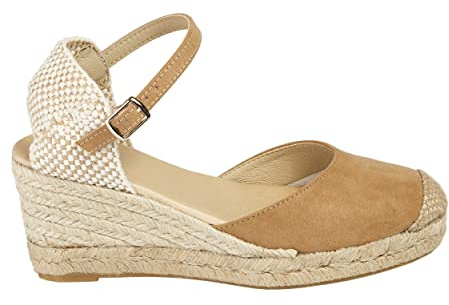 NOESLOMISMO BY DILEMA Bekväma espadriller för kvinnor tillverkade i Spanien – naturliga jute sandaler, Sand, 37 EU