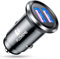 FLOVEME Car Charger Adaptor, 36W/6A QC 3.0 Dual Port USB Car Charger, All Metal Mini Flush Cigarette Lighter USB Adapter 12V in Car Phone Charging (Black)