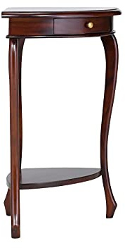 Woodkings Konsolentisch Cambridge | Ecktisch 55x74x44 cm Massives Mahagoniholz Kolonialbraun | Konsole für Flur Wohnzimmer | Telefontisch Eckregal Ablagetisch Vintage Stil