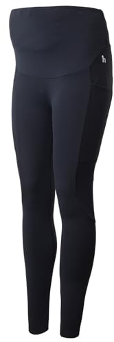 HORZE Damen Schwangerschafts-Reitleggings Ginny – Bequeme & Elastische Umstands-Reithose mit Silikon-Vollbesatz & Handytasche - Blau, 38