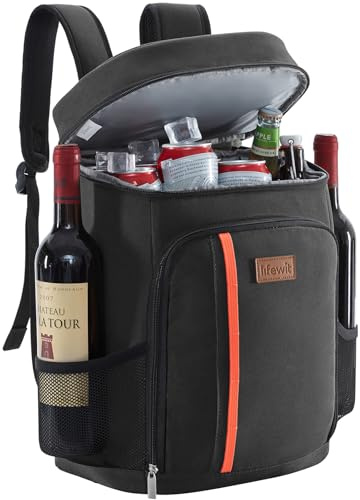 Lifewit 30 Cans Backpack Cooler Waterproof Insulated Soft Lunch Backpack Lightweight Leakproof Cooler Bag for Men Women Adults for Work Picnics Beach Camping Travel Outdoor Activities, Black