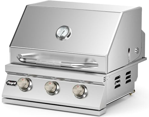 Hygrill STD Series 3-Burner Built In Grill, Stainless Steel LP Gas Grill