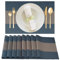 Gucass 8er Set Tischsets Abwaschbar, PVC Platzsets Abwischbar Platzdeckchen, Placemats Abgrifffeste Hitzebeständig rutschfest, Tischmatten für Küche Restaurant Speisetisch, 45x30cm(Blau)