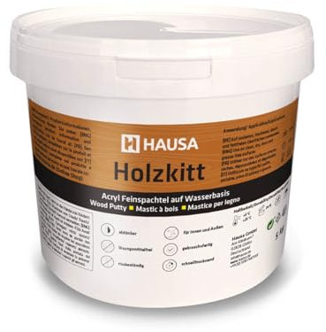 HAUSA Holzkitt 5 kg Kiefer Mittel Holzspachtelmasse, Kitt für Holz, Holzspachtel/Füllmasse zum Reparieren von Holzschäden gebrauchsfertig ausgezeichnete Füllkraft schnelltrocknend rissbeständig