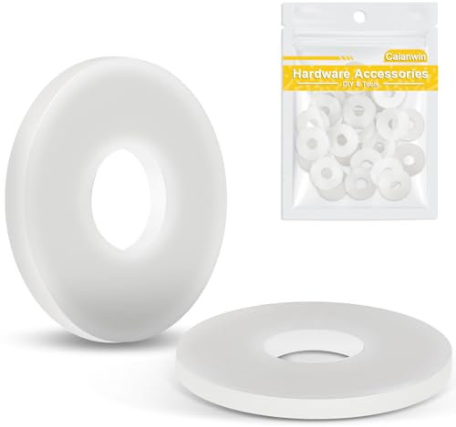 Caianwin 25Pcs M8 Washers White Nylon Flat Washers DIN9021 Plastic Washers for M8 Bolts Screws & Nuts