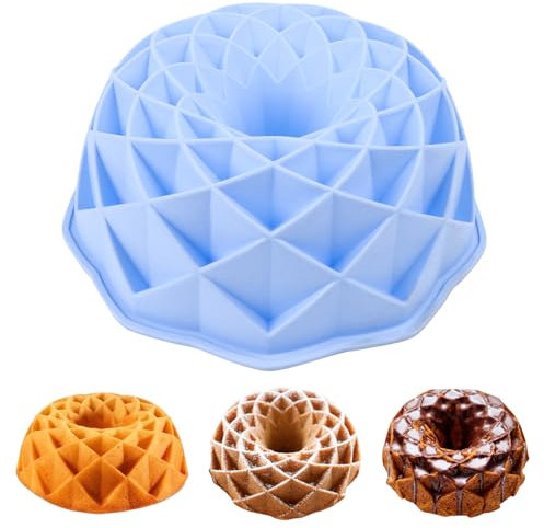 KFDDRN Moule Kouglof, Moule Gateau Silicone, Moule a Cake 23 Cm Revêtement Antiadhésif Pour Gâteaux, Gelée, Pain
