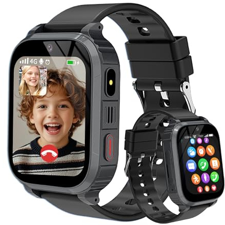 YEDASAH 4G Smartwatch per Bambini con Videochiamate e GPS, Orologio Telefono SOS Impermeabile, Giochi, Sveglia e Modalità Scuola Ragazzi e Ragazze