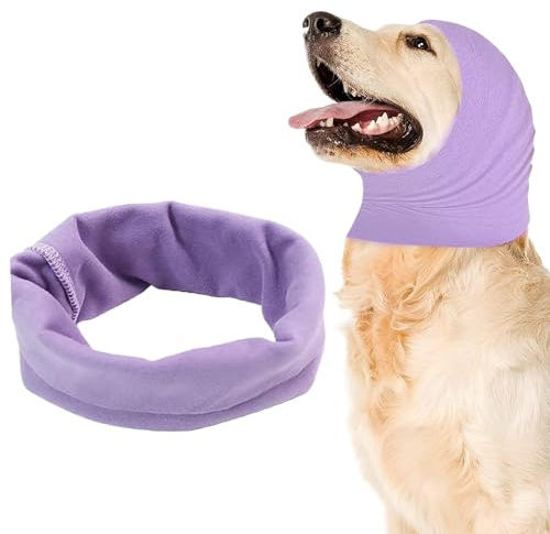 Dog Ear Cover Snood - Soft Pet Hood for Calm Comfort | Stretch Fabric Neck Wrap with Full Ear Coverage, Noise Reducing Hair Guard for Grooming Bath Walking Outdoor Activity Small Medium Large Dogs