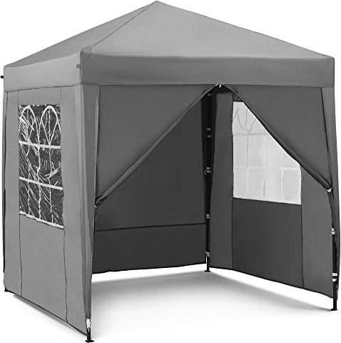 VonHaus Gazebo de Jardin - Tonnelle Pliante - Grande Tonnelle 2 x 2 M Résistante avec Parois pour Festivals, Fêtes, Bain à Remous
