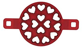 CÉCOA • Moule à Pancakes Cœur • Silicone 100% Alimentaire • Poignées Ergonomiques pour Retour Facile • Dimensions 39x23x1,3 cm