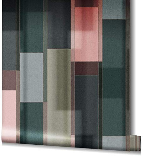 marburg Tapete Grün, Grau Grafisch SCHÖNER WOHNEN-Kollektion Serie Nuance für Schlafzimmer, Wohnzimmer oder Küche, Made in Germany Premium Qualität