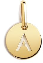 SINGULARU - Mini Medallion Letter. Colgante Inicial en Plata de Ley 925 con Acabado Baño de Oro de 18 Kt. Combinable con Collar. Joyas para Mujer. Letra A