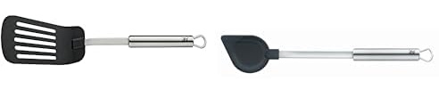 WMF Profi Plus Pfannenwender Kunststoff 32,2 cm, Cromargan Edelstahl teilmattiert, Kunststoffvorderteil & Profi Plus Kochlöffel 32 cm, Cromargan Edelstahl teilmattiert, hitzebeständig bis 200°C