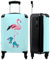 NoBoringSuitcases.com® Kinderkoffer Teenager Mädchen Geschenke Trolley Handgepäck Koffer Suitcase Rollkoffer Kinder - Flamingo - Rosa - Blau - Kinder Koffer Madchen, 55x40x20