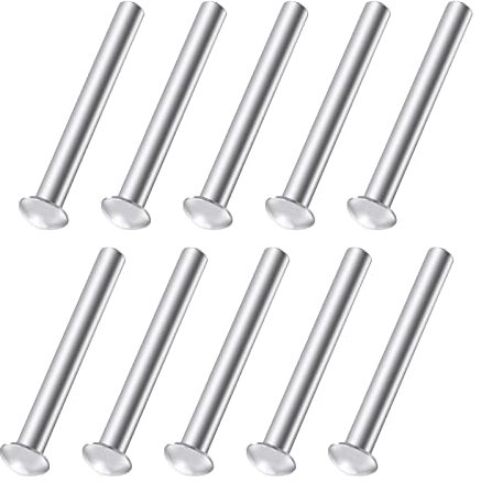 10 PCS 50 x 6 mm Rivets, Round Solid Head Aluminum Rivets, Countersunk Fasteners for Shovel Spade Fork Rake Hoe Handle Repair Garden Lawnmower Industrial