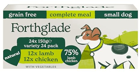 Forthglade Wet Dog Food Variety Pack - Small Dogs (24 x 150g Trays), Grain Free, Hypoallergenic, Stomach Sensitive, Natural Ingredients, Chicken & Lamb with Veg