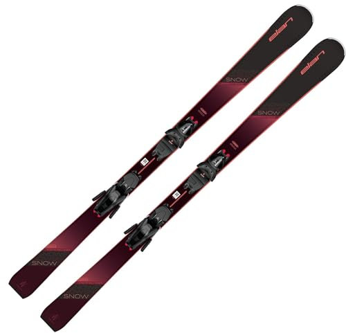 Damenski Ski Alpinski Carvingski Pistenski Parabolic Rocker - Elan Snow Black - inkl. Bindung EL9.0 Grip Walk Z2,5-9 - On Pisten Ski für Damen - für Anfängerinnen (140)