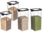 Hylruu Storage Containers Set of 4,1800ml &1300ml Plastic Airtight Food Storage Containers with Lids, Storage Jars for Storing Pasta, Rice, Rlour, Dog, Cat, Cereal Dispenser Kitchen Organiser