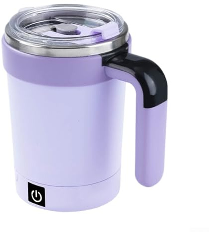 TONIXY Tazza auto-mescolante, tazza da caffè auto-mescolante, tazza da caffè automatica con visualizzazione della temperatura, tazza elettrica ricaricabile per bevande calde (inglese) viola)