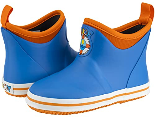 Buoy Boots Kids Rain Boots, Blue, Size 12k, Unisex, Ankle-High Rain Boots for Toddlers, Boys and Girls, Waterproof, Slip-Resistant, Neoprene Insole