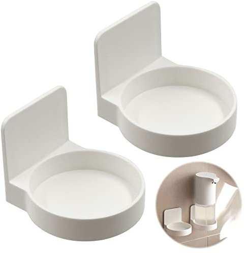 Dispensador Jabon BañO Soporte Botella - 2 Pcs Soporte Bomba Montado En La Pared Oporte De Pared Soporte Colgar Tarros Soporte Champú Soporte para Ba?O Cocina, Repisa De Cocina Colgante Mini(Blanco)